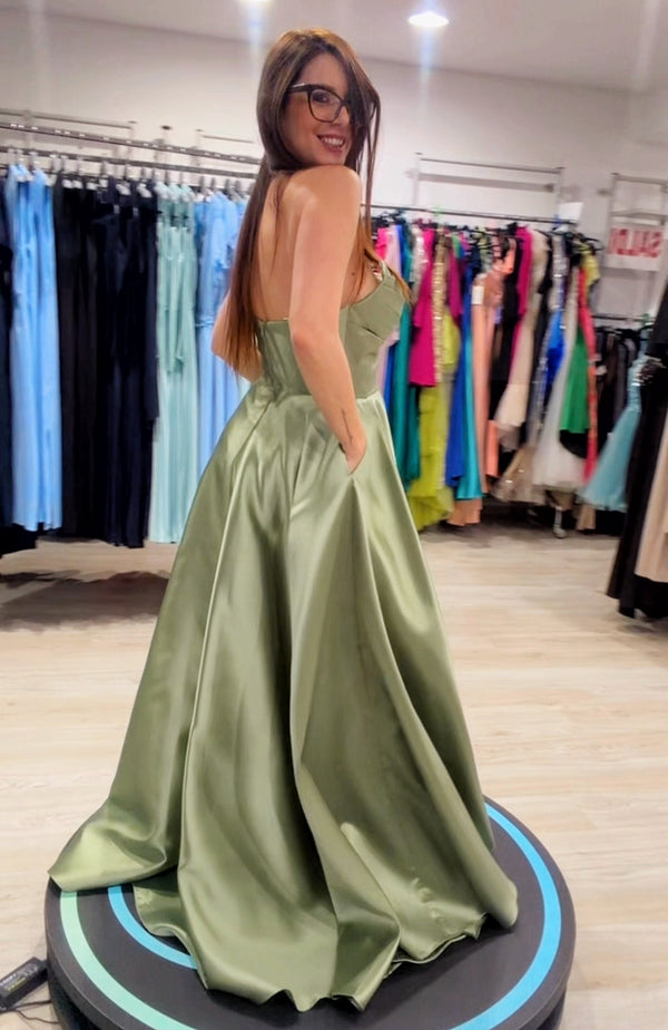 Abito corpetto salvia