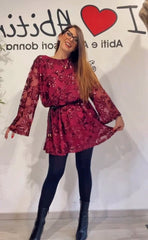 Abito paillettes fiocco vari colori