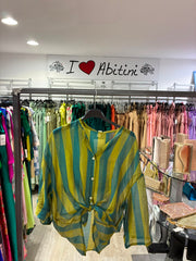 Camicia righe verde blu