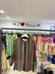 Camicia righe verde viola