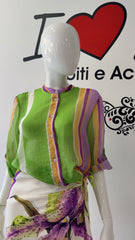 Camicia a righe viola lime