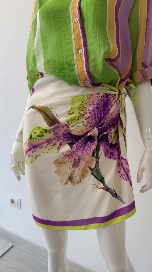 Pareo corto orchidea