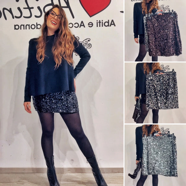 Gonna paillettes vari colori