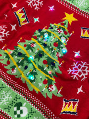 Maglione Natale Christmas tree rosso