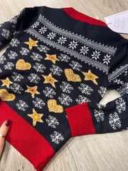 Maglione Natale gingerbread con luci LED bimbo/a