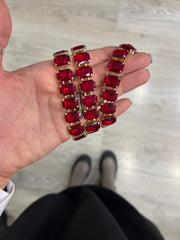 Cintura strass rosso