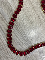Cintura strass rosso