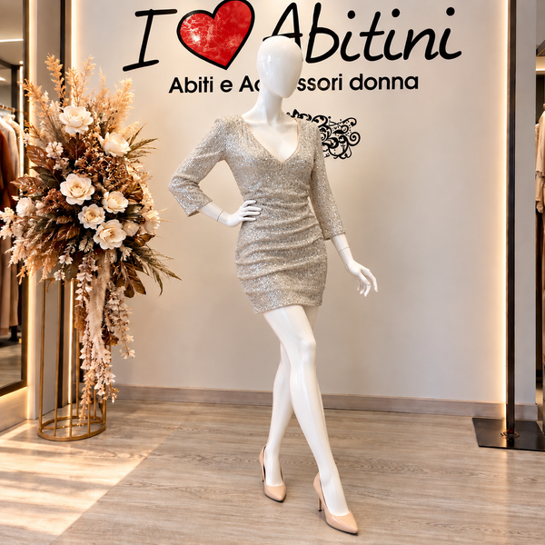 Abito platino paillettes
