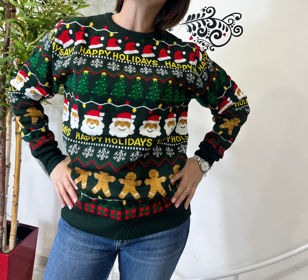 Maglione Natale uomo donna christmas sweater whit a vibe