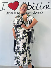 Abito bezz bianco e nero midi