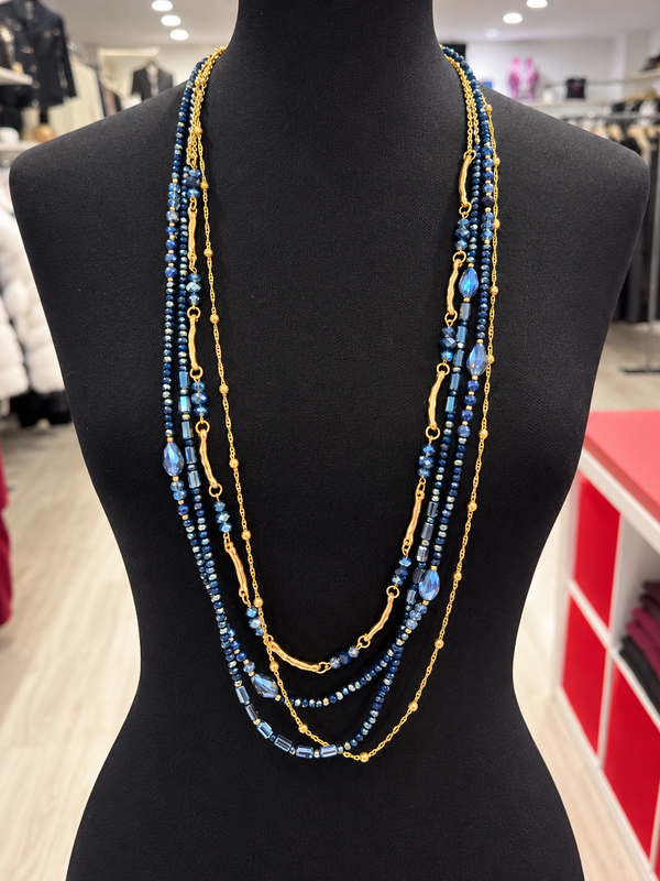 Collana quattro fili blu