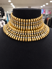 Collana collarino, oro e strass