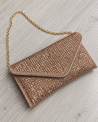 Pochette rosata strass