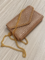 Pochette rosata strass