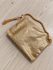Pochette oro strass