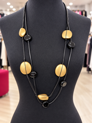Collana pietre nere, oro
