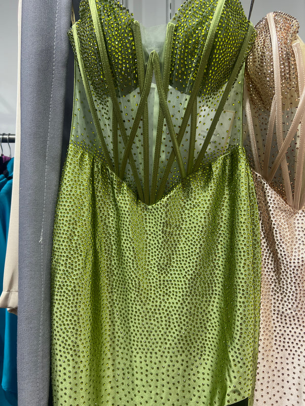 Abito sirena pioggia di strass