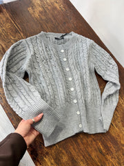Maglione sara strass grigio