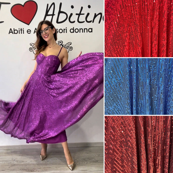 Abito cuore paillettes vari colori