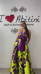 Abito bezz lime e viola