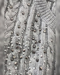 Maglione sara strass grigio