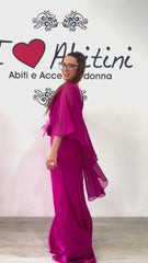 Abito bezz magenta mantella