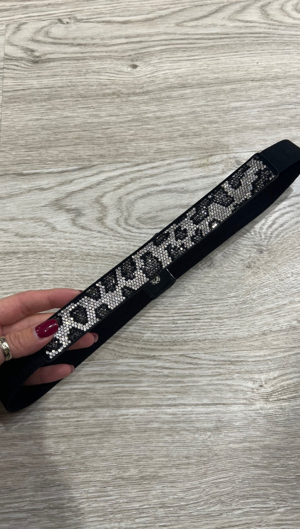 Cintura elastica strass bicolore