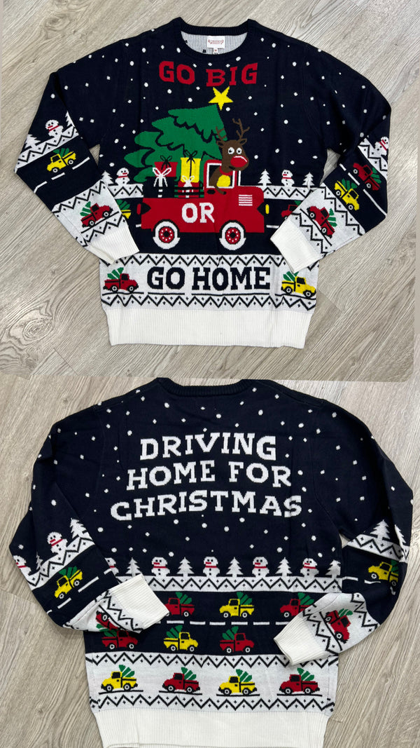 Maglione Natale uomo donna gobig go home