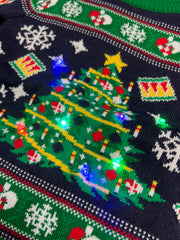 Maglione Natale bimbo/a luci led christmas tree