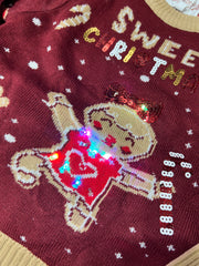 Maglione Natale bimbo/a luci led cute cookie