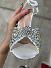 Sandalo bianco strass