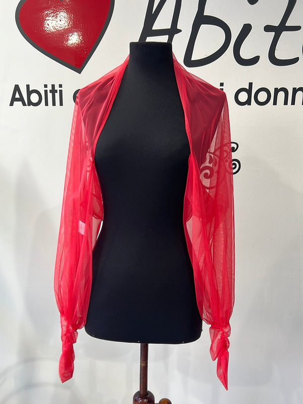 Giacchini stola tulle corallo tg unica