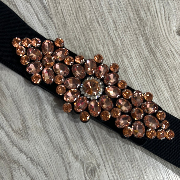 Cintura elastica strass rosata