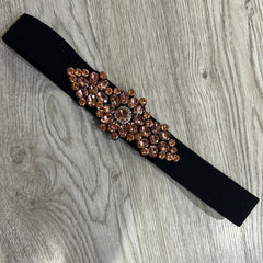 Cintura elastica strass rosata