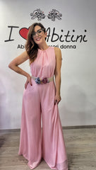 Tuta Bezz rosa smanic con cintura