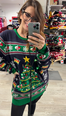 Maglione Natale luci led uomo donna Christamas tree