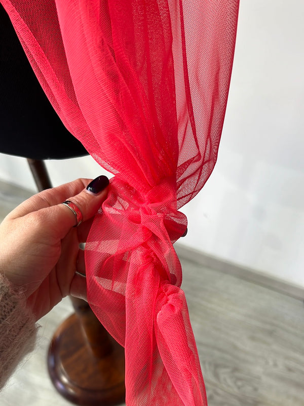 Giacchini stola tulle corallo tg unica