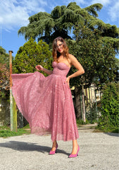 Abito cuore glitter midi vari colori