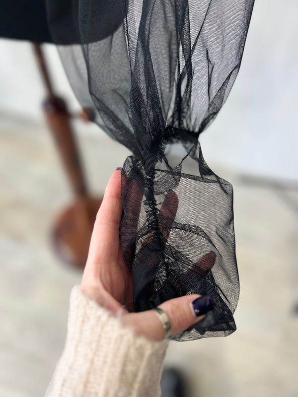 Giacchino stola tulle nero tg unica