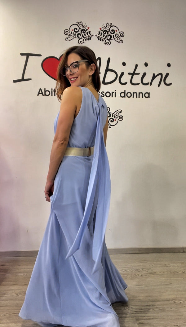 Tuta Bezz celeste smanic cintura