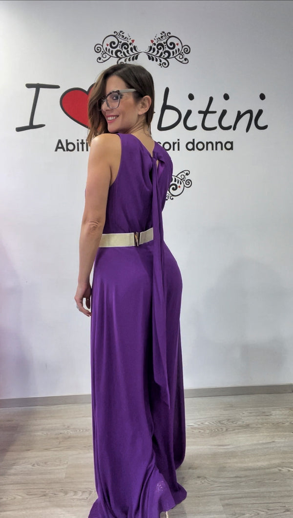 Tuta Bezz viola smanic cintura