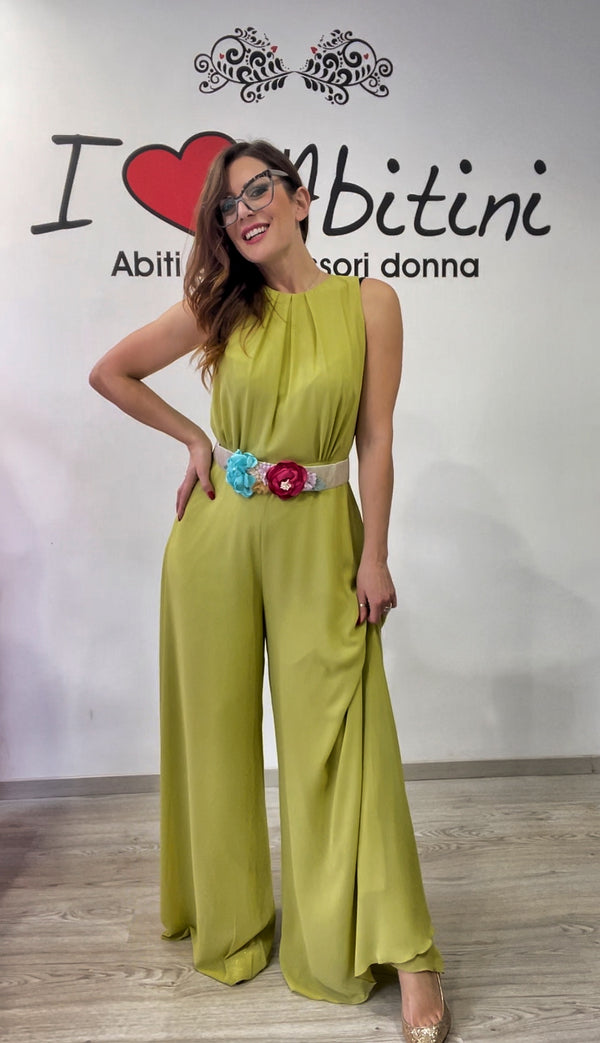 Tuta Bezz lime sman con cintura